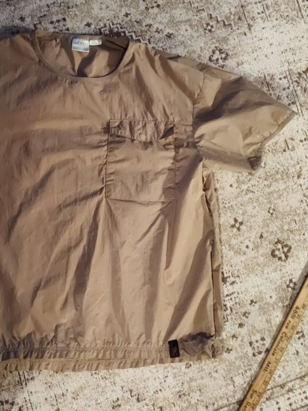 Gramicci Packable Camp Tee Shirt US M Khaki Beige Soft Shell